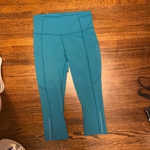 Blue Lululemon Capri leggings